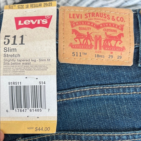 Levi's Boy's Dark Blue Slim Jeans - Picture 8 of 8